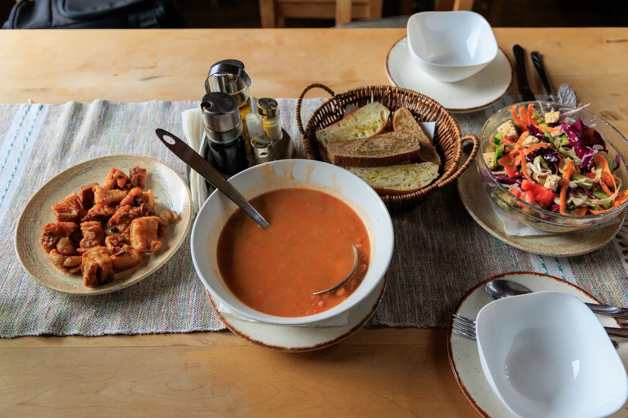 Homemade soups and fresh salads
